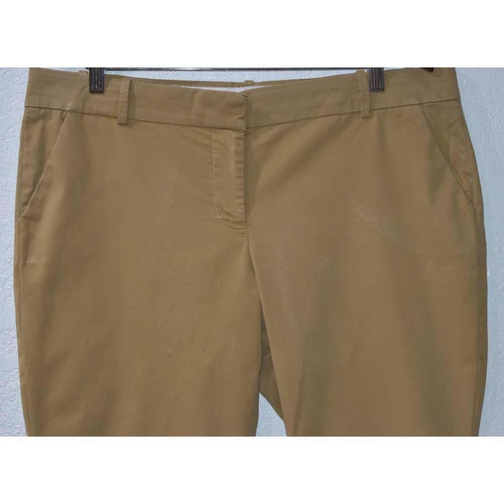 J.Crew Cafe Capri Pants 14 Tan Camel Chino Stretch Cropped Office Trousers Crop